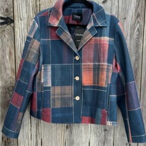 NWT Chartou Plaid Button Front Jacket Size Small Wool Blend Coat SZ SMALL - Picture 4 of 4